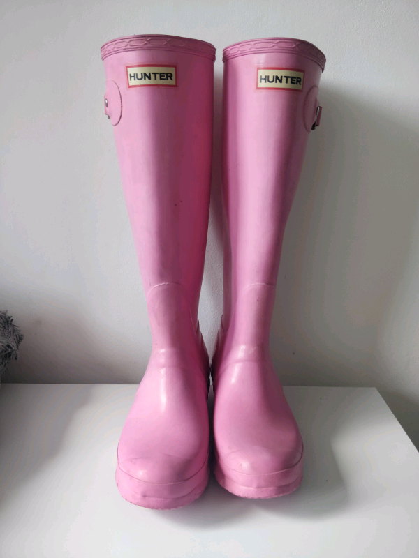 pink hunter wellies size 4